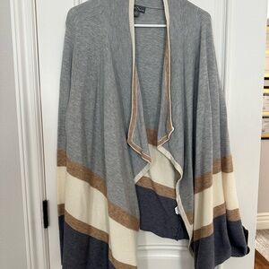 Gray and Cream Striped Women's Sweater